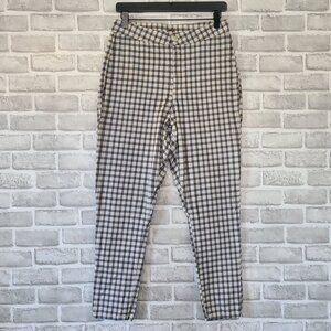 Free people Belle Skinny Plaid Trouser Pants Retro Acadamia Casual Womens 31